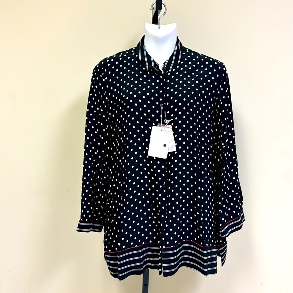 Plus size Marina Rinaldi Sport polka dot blouse